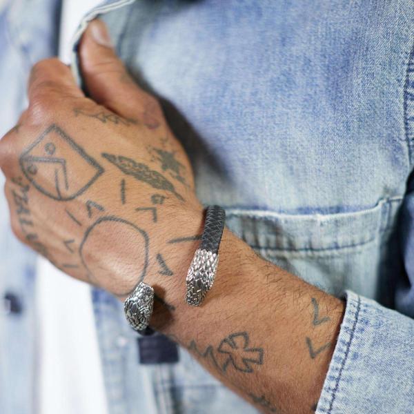 S21 Snake Bracelet Leather Male