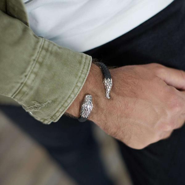 S23 Snake Bracelet Leather Male