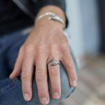 S28 Silver Snake Ring Male